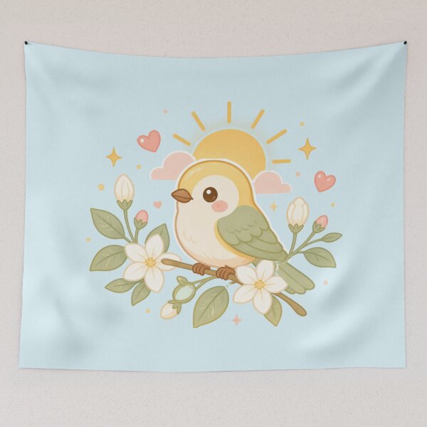 Item preview, A New Day Awaits – Cute Thai Bird Illustration designed and sold by CosmicQuietStudio.