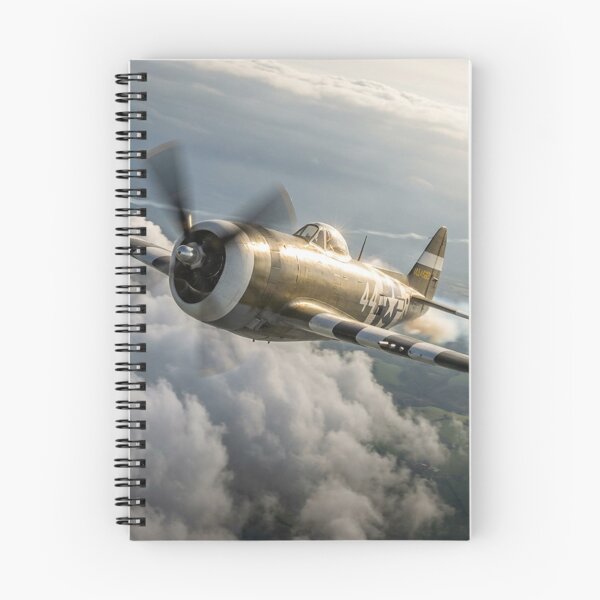 Item preview, P-47 Thunderbolt Countryside Clouds Illustration designed and sold by Airpower Art.