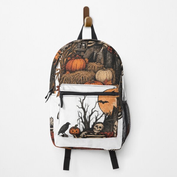 Item preview, Halloween Haunted House Skeleton Family Autumn Scene designed and sold by otaku.edwardj.