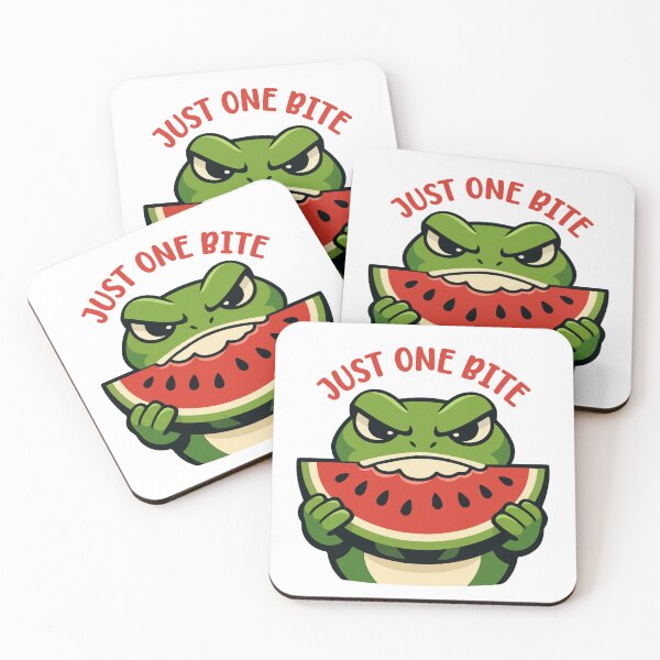 Item preview, Funny Frog Cartoon Eating Watermelon Slice designed and sold by stylishdzign.