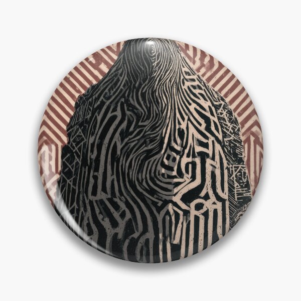 Item preview, Abstract Enigma Cloaked Figure Ancient Symbols Art designed and sold by POVAD.