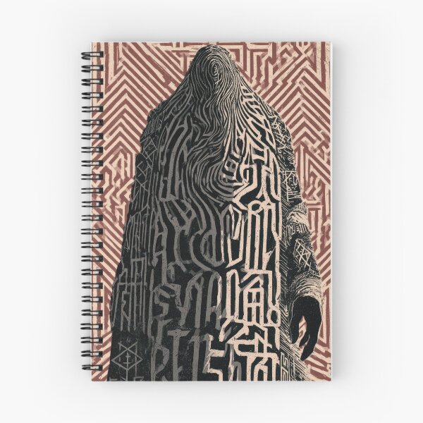Item preview, Abstract Enigma Cloaked Figure Ancient Symbols Art designed and sold by POVAD.