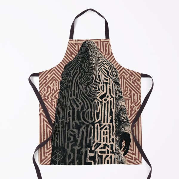 Item preview, Abstract Enigma Cloaked Figure Ancient Symbols Art designed and sold by POVAD.