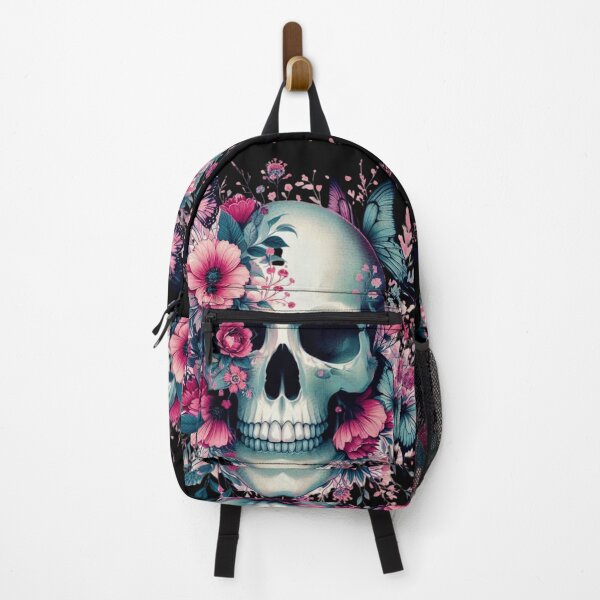 Item preview, Floral Skull with Gothic Butterflies designed and sold by BriSher.