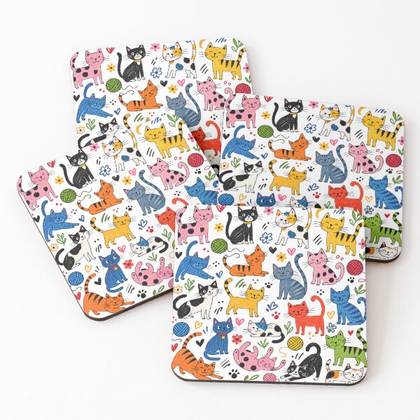 Item preview, Cute Colorful Cats Funny Animal Kitten Cat Lover designed and sold by Nextstep Design.