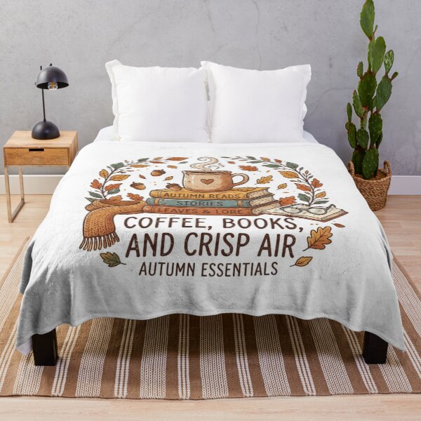 Item preview, "Coffee, Books, and Crisp Air" Autumn Essentials Sticker Design – Cozy Reading Aesthetic designed and sold by CreativeNest Prints.
