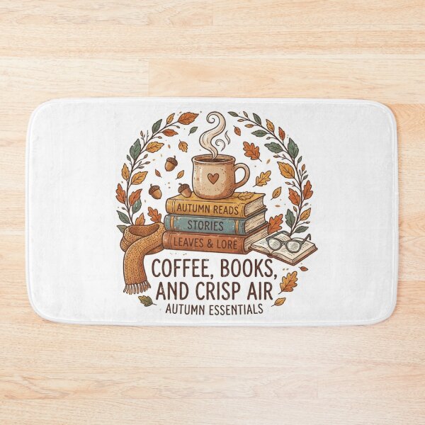 Item preview, "Coffee, Books, and Crisp Air" Autumn Essentials Sticker Design – Cozy Reading Aesthetic designed and sold by CreativeNest Prints.