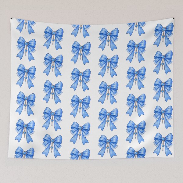 Item preview, Dreamy Blue Heart Bow with Sparkles designed and sold by Kiralemon.