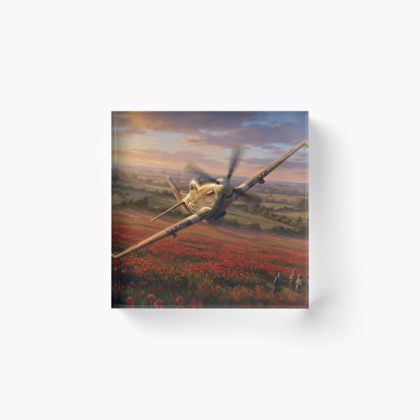 Item preview, P-51 Mustang Poppy Field Remembrance Illustration designed and sold by Airpower Art.