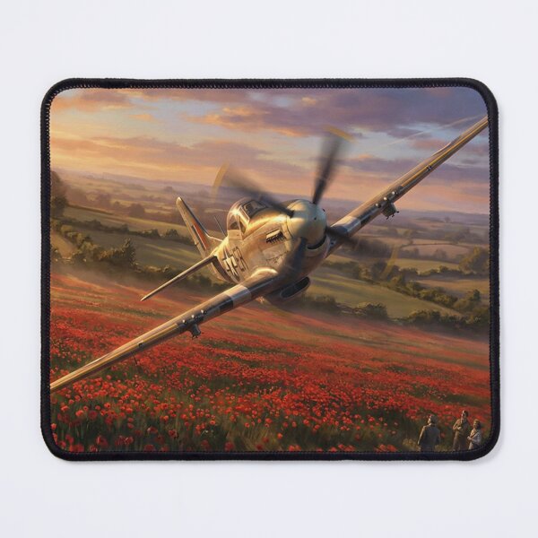 Item preview, P-51 Mustang Poppy Field Remembrance Illustration designed and sold by Airpower Art.