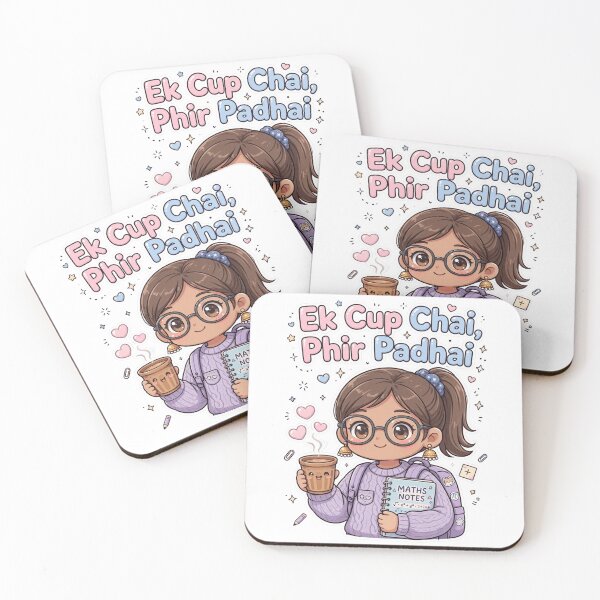 Item preview, Ek Cup Chai Phir Padhai - Cute Indian Chai Lover Study Girl Maths Notes designed and sold by prithvi chand.