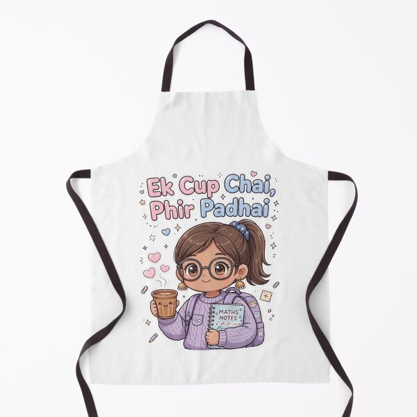 Item preview, Ek Cup Chai Phir Padhai - Cute Indian Chai Lover Study Girl Maths Notes designed and sold by prithvi chand.
