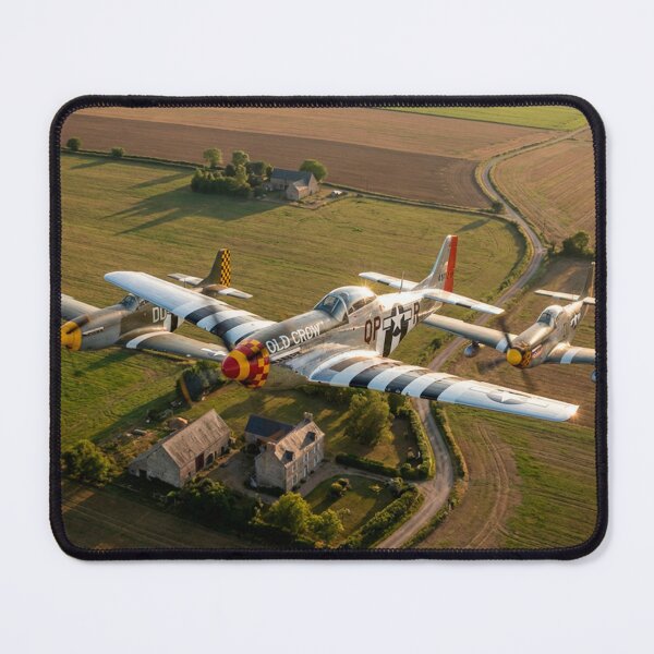Item preview, P-51 Mustang Pair Farmland Formation Illustration designed and sold by Airpower Art.
