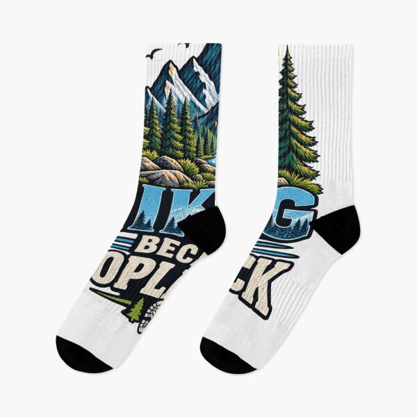 Item preview, Hiking Design - "Hiking Because People Suck" Retro Nature Graphic designed and sold by CreativeNest Prints.