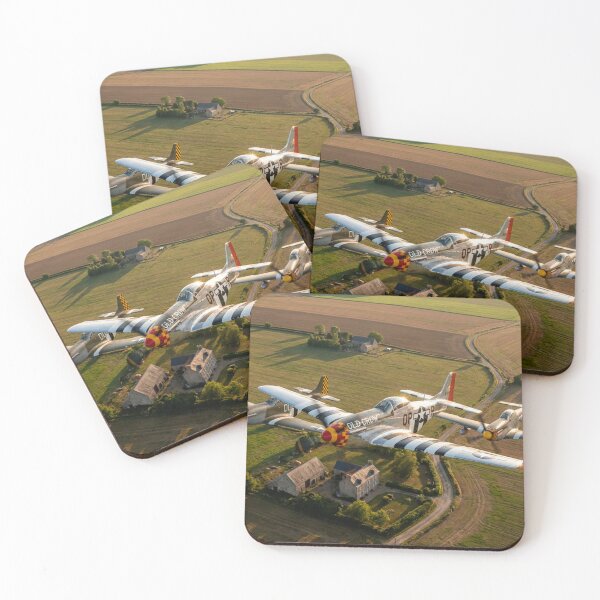 Item preview, P-51 Mustang Pair Farmland Formation Illustration designed and sold by Airpower Art.