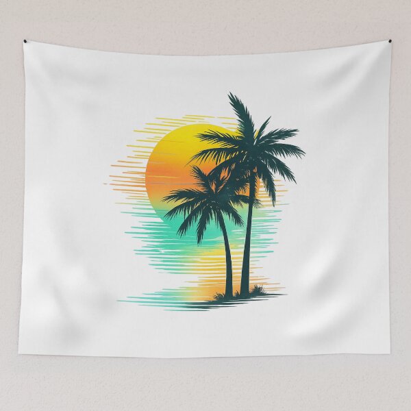 Item preview, Retro Tropical Sunset Palm Tree Vaporwave Design designed and sold by CreativeNest Prints.