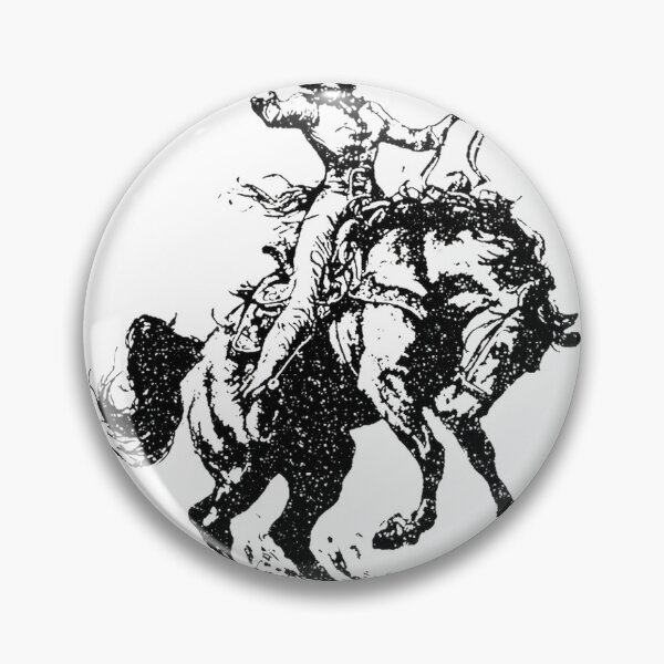 Item preview, Western Cowgirl Riding Bucking Bronco Vintage Rodeo Spirit Artistic Illustration | Best Gift designed and sold by hannahnormann.