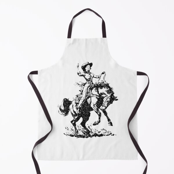 Item preview, Western Cowgirl Riding Bucking Bronco Vintage Rodeo Spirit Artistic Illustration | Best Gift designed and sold by hannahnormann.