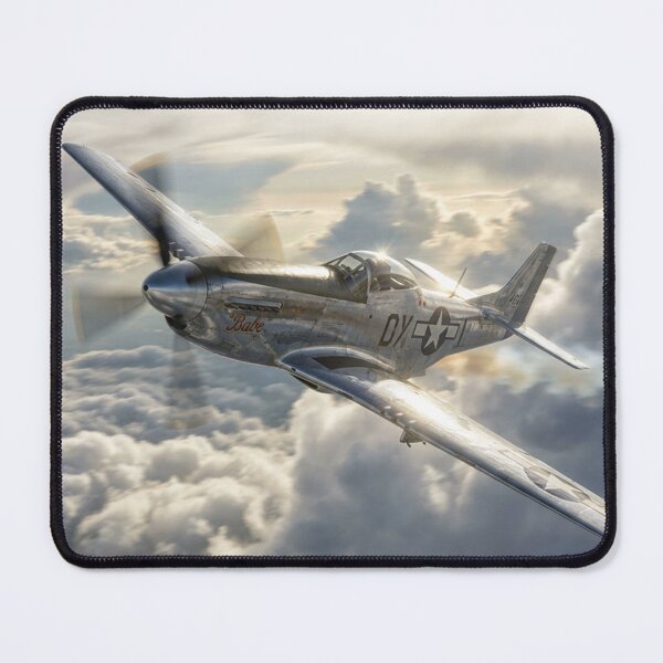 Item preview, P-51 Mustang Sunlit Cloud Bank Illustration designed and sold by Airpower Art.