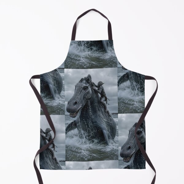 Item preview, Dark Fantasy Sea Rider – Giant Mythical Water Horse & Goblin Warrior designed and sold by Bhaskar Digital Art.