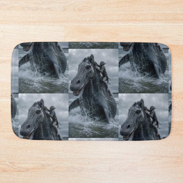 Item preview, Dark Fantasy Sea Rider – Giant Mythical Water Horse & Goblin Warrior designed and sold by Bhaskar Digital Art.