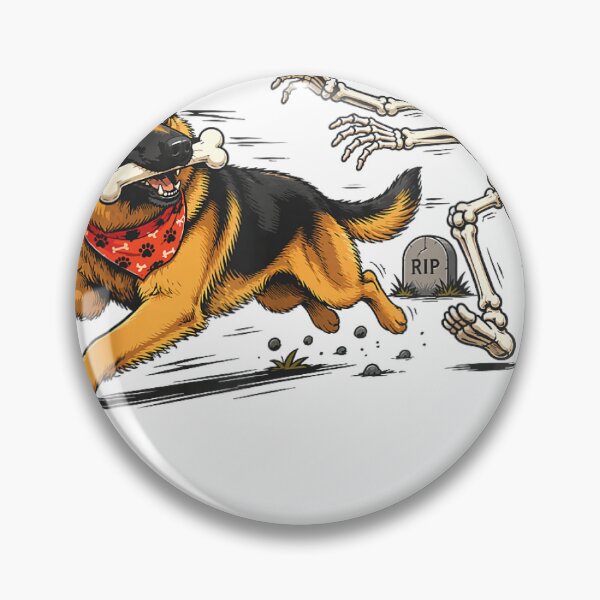 Item preview, German Shepherd Halloween Skeleton Chase Graphic designed and sold by otaku.edwardj.