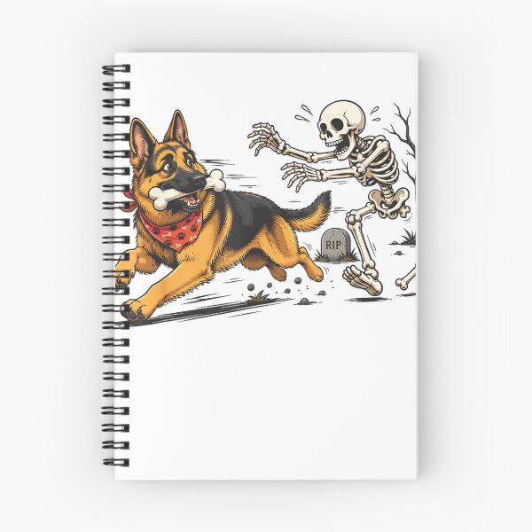 Item preview, German Shepherd Halloween Skeleton Chase Graphic designed and sold by otaku.edwardj.