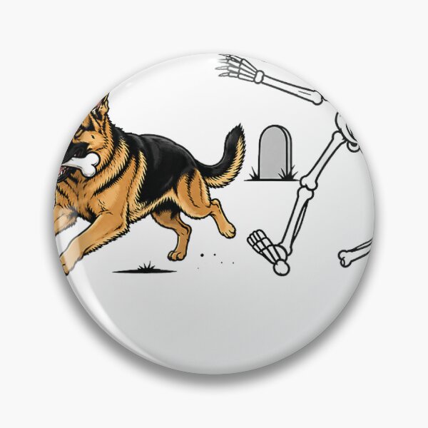 Item preview, german shepherd skeleton halloween bone chase art designed and sold by otaku.edwardj.