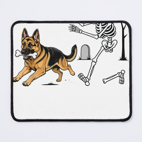 Item preview, german shepherd skeleton halloween bone chase art designed and sold by otaku.edwardj.