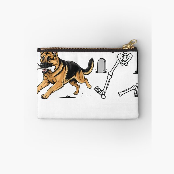 Item preview, german shepherd skeleton halloween bone chase art designed and sold by otaku.edwardj.