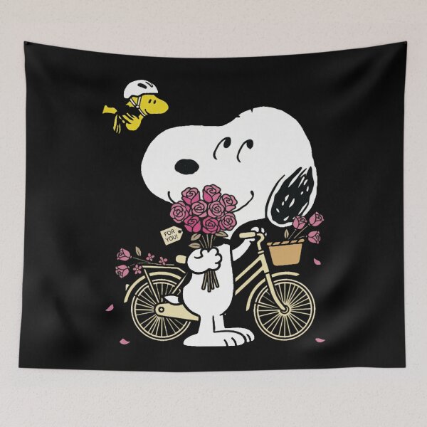 Item preview, Peanuts Snoopy - Woodstock Bike Ride Pink Roses designed and sold by Candic-eZieme.