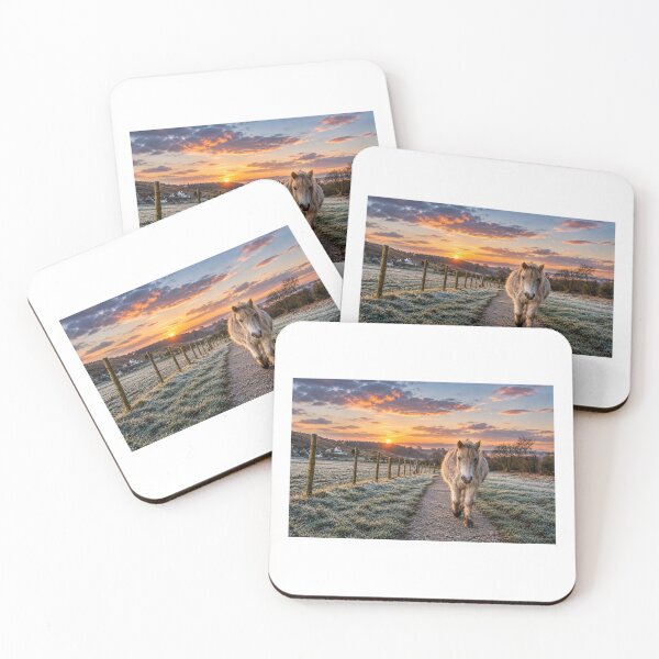 Item preview, Lonely horse at sunrise Ogmore by sea designed and sold by Jinxyboy1908.