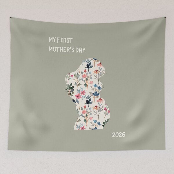 Item preview, My First Mother's Day 2026 Floral Silhouette Watercolor designed and sold by HBBS DESIGNS.