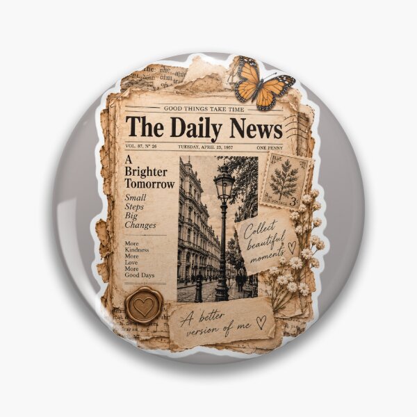 Item preview, Vintage Newspaper Aesthetic – Retro Daily News Scrapbook Sticker designed and sold by AstraDrip Studio.