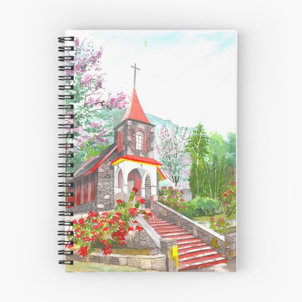 Item preview, Kisama Chapel Nagaland Watercolor – Heritage Village Landscape designed and sold by Cobalt Blue Watercolors.
