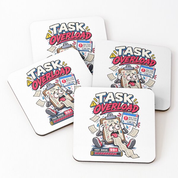Item preview, Task Overload – Retro Pixel Work Chaos Humor designed and sold by Mad Factory Designs.