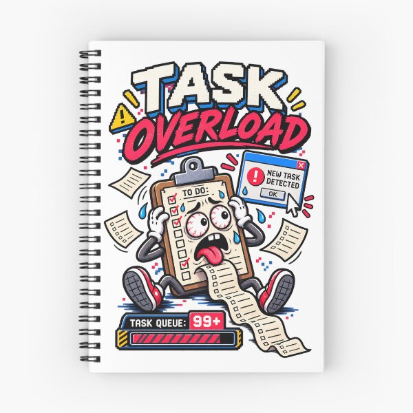 Item preview, Task Overload – Retro Pixel Work Chaos Humor designed and sold by Mad Factory Designs.