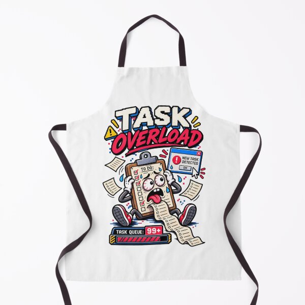 Item preview, Task Overload – Retro Pixel Work Chaos Humor designed and sold by Mad Factory Designs.