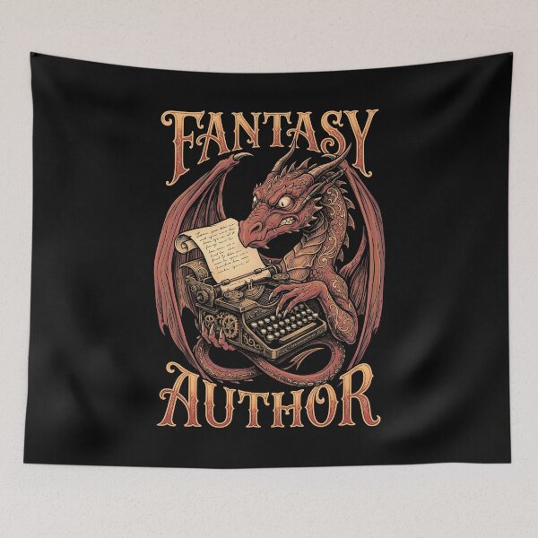 Item preview, Fantasy Author Funny Book Dragon Writer Novelist Typewriter designed and sold by GrandeDuc.