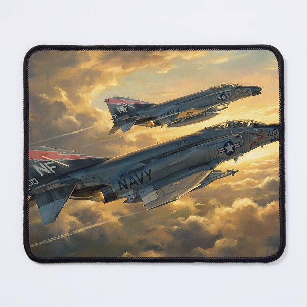 Item preview, F-4 Phantom Navy Golden Clouds Illustration designed and sold by Airpower Art.