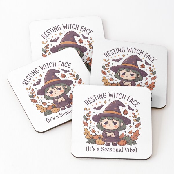 Item preview, "Resting Witch Face" Funny Autumn Witch Sticker Design - Cute Spooky Season Aesthetic designed and sold by CreativeNest Prints.