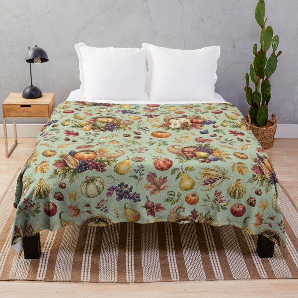 Item preview, Vintage Autumn Harvest Cornucopia Pattern designed and sold by frumixart.