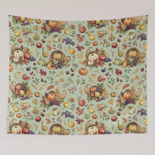 Item preview, Vintage Autumn Harvest Cornucopia Pattern designed and sold by frumixart.