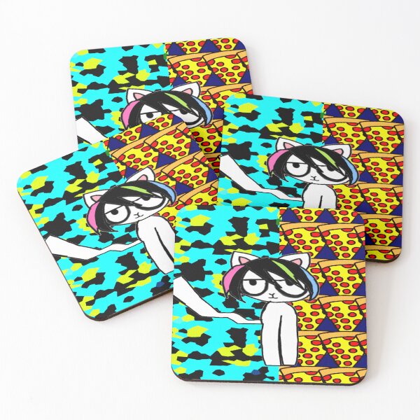 Item preview, Awesome Emo Kitty With Pizza  designed and sold by Rainbowland123.