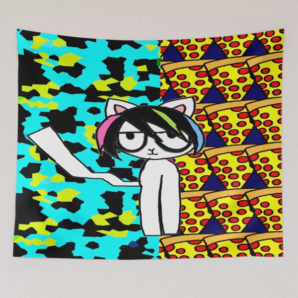 Item preview, Awesome Emo Kitty With Pizza  designed and sold by Rainbowland123.