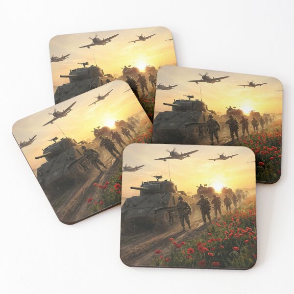 Item preview, WW2 Poppy Field Remembrance Illustration designed and sold by Airpower Art.