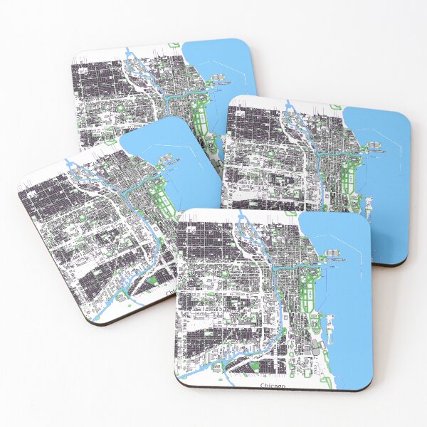 Item preview, Chicago Downtown City Map designed and sold by design2xstudio.