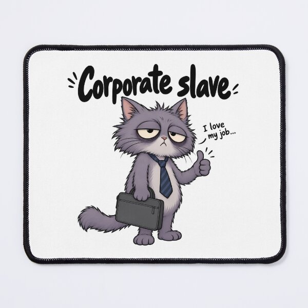 Item preview, Corporate Slave I Love My Job Funny Office Cat Work Humor T-Shirt designed and sold by Fuzzaroo.