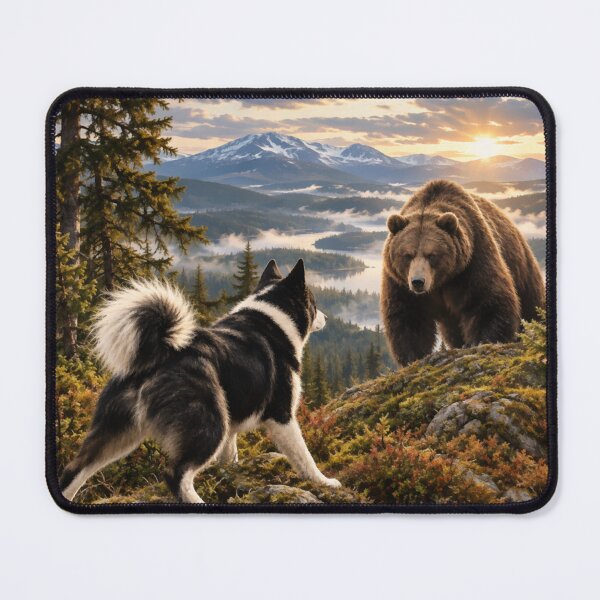 Item preview, Karelian Bear Dog Bear Hunting Vintage Hunting Logo designed and sold by TammyHunterArt.