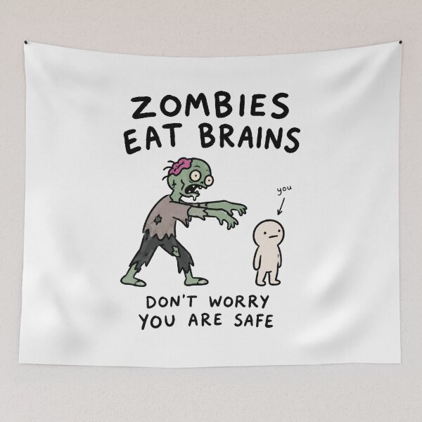 Item preview, Zombies Eat Brains Funny Halloween designed and sold by MonkiFlipp.